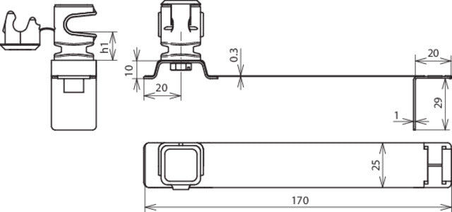 Dehn Conector de Techo Flexisnap Acero Inoxidable Gris Tirante - 204935 [2 piezas]