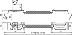 Dehn Spanngrip Soporte de Conductor de Techo de Acero Inoxidable - 206239