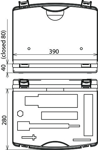 Dehn Maletín de plástico vacío 395x295x105mm Para cabezal de prueba PHE III - 766036