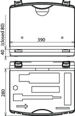 Dehn Maletín de plástico vacío 395x295x105mm Para cabezal de prueba PHE III - 766036