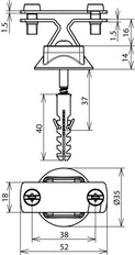 Dehn Soporte De Conductor StSt Para Fl 30mm/Rd6-10mm Con Tornillo Para Madera - 274230