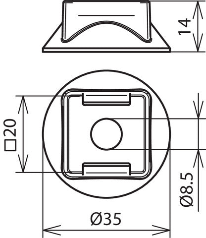 Dehn Base De Plástico Para Conductor Y Portacañas Gris - 276016 [10 piezas]