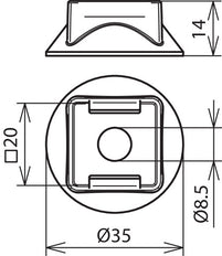 Dehn Base De Plástico Para Conductor Y Portacañas Gris - 276016 [10 piezas]
