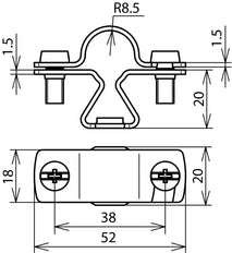 DEHN Soporte De Varilla De Acero Inoxidable Con Rosca M8 Para 16mm Rd - 274116 [2 piezas]