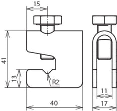 Abrazadera de conexión Dehn para refuerzos de edificios 9kA - 308025 [2 piezas]