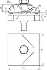 Abrazadera Dehn Maxi MV St/Bare Rd 8-16/15-25mm Con Tornillo M12x65mm - 308040