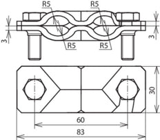 Abrazadera Dehn SVP Para Rd 8-10mm Fl 30mm Sin Inserto - 308060 [2 piezas]