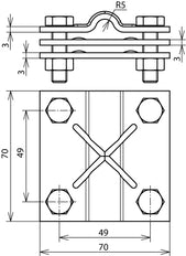 Dehn Cross Unit Cobre Para Redondo 8-10mm FL 30-40mm Intermedio - 321047