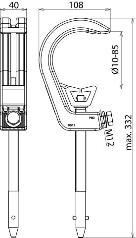 Dehn Fase Tornillo Abrazadera D 10-85mm T Eje PK2 16 - 784085
