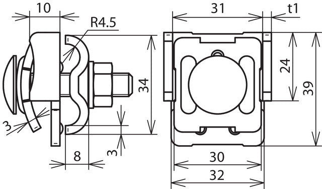 Dehn Abrazadera De Sillín Cu Con Doble Grapa Para Rd 8-10mm - 365017