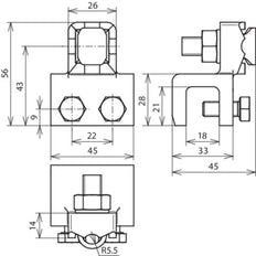 Dehn Abrazadera de Conexión MCI Con Rango de Sujeción Fl 8-18mm Con Tornillo - 370018