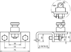 Terminal Dehn Tipo Horizontal Para Perfiles 18-35mm Con Accesorios De Montaje - 372250