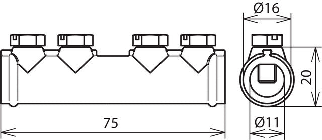 Manguito de unión Dehn ZDC Para Rd 7-10mm Con 4 Tornillos M6x12mm - 385202