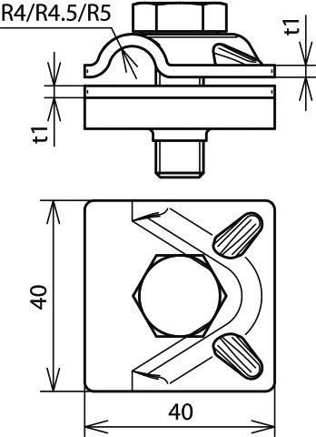 Dehn MV Abrazadera StSt V4A Para Rd 8-10mm Con Tornillo Hexagonal - 390079