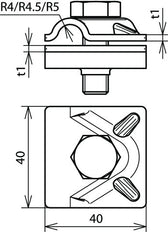 Dehn MV Abrazadera StSt V4A Para Rd 8-10mm Con Tornillo Hexagonal - 390079