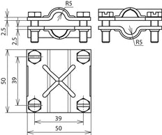 Unidad Dehn Cruz Cu Para Rd 8-10mm Sin Accesorios Intermedios - 314307