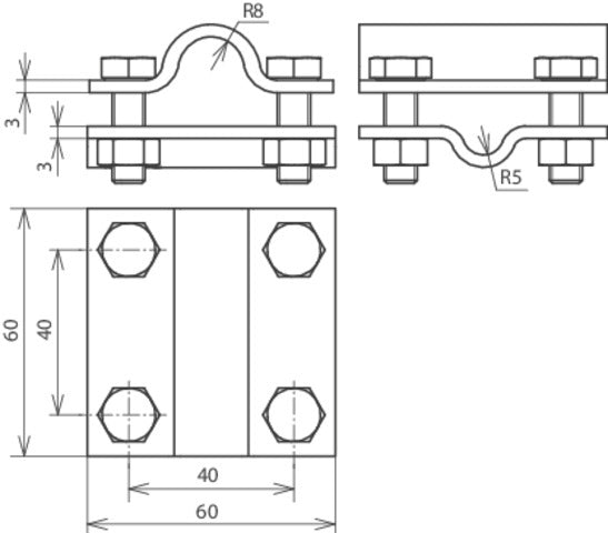 Dehn Cross Unit St Tzn 8-10 16mm Rd 16 Fl 30mm Sin Intermedio - 318252