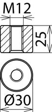Kit de conectores para soldar de rosca hembra M12 St/GalZn - 336020