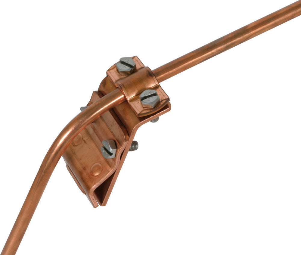 Abrazadera de cobre para canalón Dehn para cordón 13-25mm con cala de dos tornillos - 338007