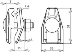 Abrazadera de conexión Dehn AK 7.10 FRM10X45 KBF0.4 12 RG - 371007
