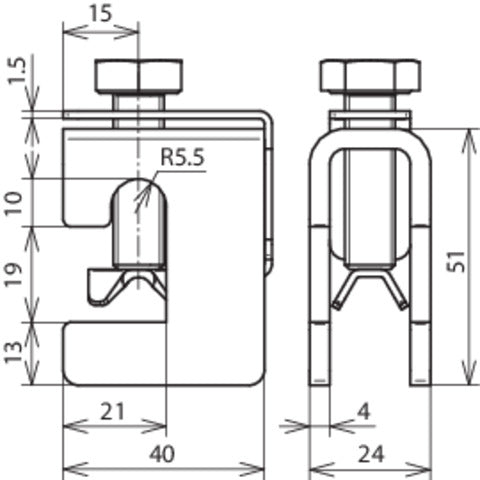 Abrazadera de conexión de acero inoxidable Dehn para la gama 5-18 mm - 372019