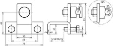 Pinza Dehn Tipo Vertical Para Perfiles 18-35mm Con Conector KS - 372159