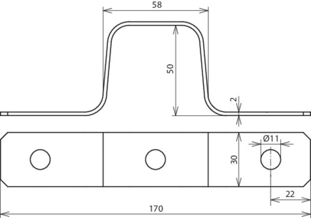 Dehn Pieza Expansión Plana Al 30x2mm L170 3xB11 - 374020 [2 piezas]