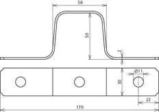 Dehn Pieza Expansión Plana Al 30x2mm L170 3xB11 - 374020 [2 piezas]
