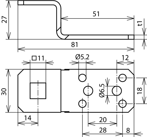Lengüeta de conexión en forma de Z de acero inoxidable Dehn - 377009 [2 piezas]