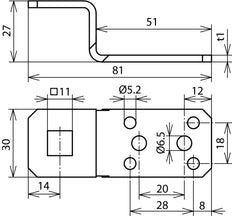 Lengüeta de conexión en forma de Z de acero inoxidable Dehn - 377009 [2 piezas]