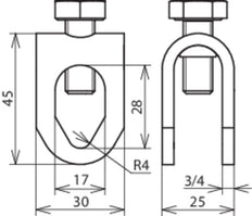 Abrazadera de varilla de acero inoxidable Dehn para Rd 8-10/Rd 16mm - 380029