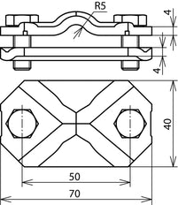 Dehn CU Clamp Para RD 7-10 FL 30-40mm Conexión/Desconexión - 454107