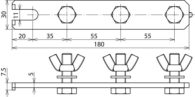 Soporte de barra de puesta a tierra Dehn 3P M10x35 Sttzn - 465801