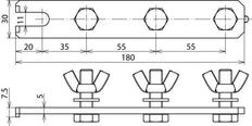 Soporte de barra de puesta a tierra Dehn 3P M10x35 Sttzn - 465801