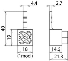 Dehn 2x16mm Terminal de clavija para cableado pasante - 900589