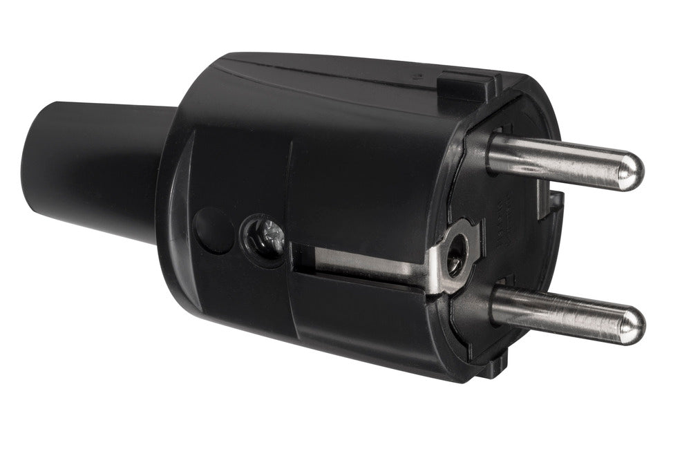 ABL Enchufe de PVC negro con toma de tierra 16A 250V - 1418-000 [5 piezas]