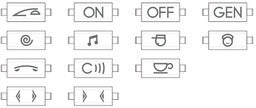Bticino Living Light Juego De Etiquetas Blancas Con Símbolos - BTN4916KIT
