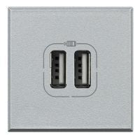 Legrand Axolute Módulo de Carga USB Dual 1500mA Aluminio - BTHC4285C2