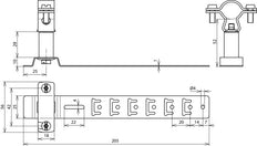 Dehn Soporte de Conductor de Techo HVI D 20-23mm L 205mm V2A - 202829