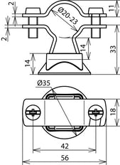 Soporte de conductores Dehn para conductores HVI/CUI con base de plástico - 275259