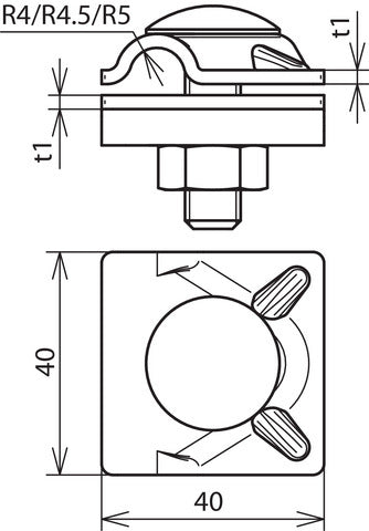 Dehn MV Abrazadera ST TZN Para RD 8-10MM Con Tornillo De Cabeza M10X35 - 390063