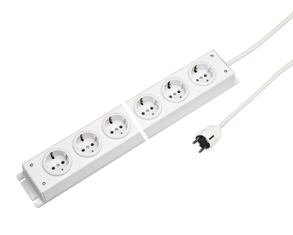 Regleta de 4 tomas de corriente Martin Kaiser de 90 grados con cable de 1,5 m - 1002ZL4WS15 [10 Piezas]