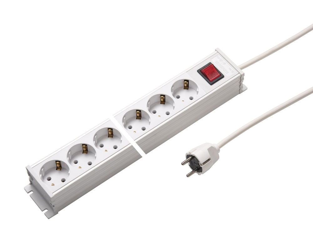 Regleta de enchufes Martin Kaiser de 10 vías con cable interruptor de 1,5 m - 1101ZL8ws15 [10 Piezas]