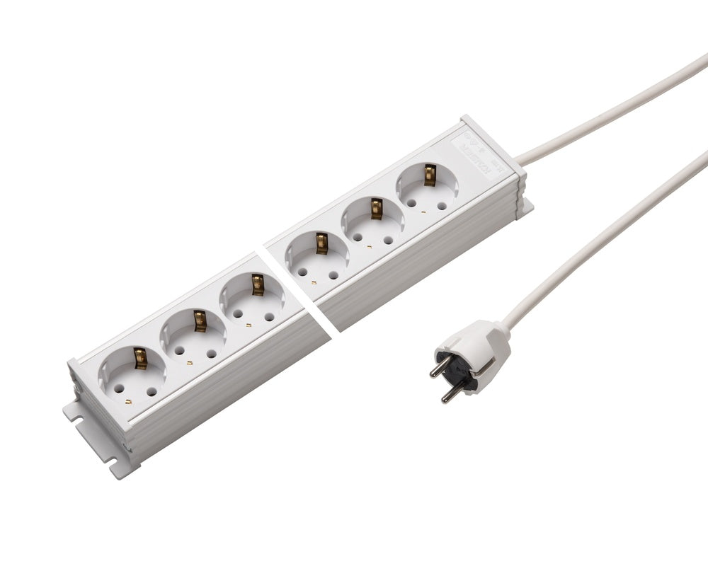Regleta de enchufes Martin Kaiser con persiana y cable - 1102KZL10ws15 [10 Piezas]