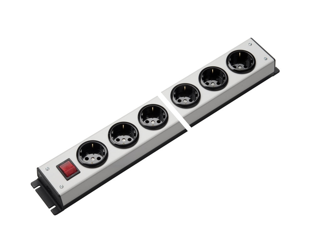 Martin Kaiser Regleta de 8 Vías con Interruptor Gris-Negro - 1056/8l-sw [10 Piezas]