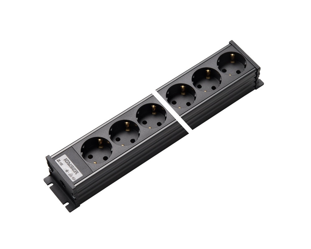 Martin Kaiser Regleta de 4 tomas de corriente negra sin interruptor - 1102/4sw [10 Piezas]