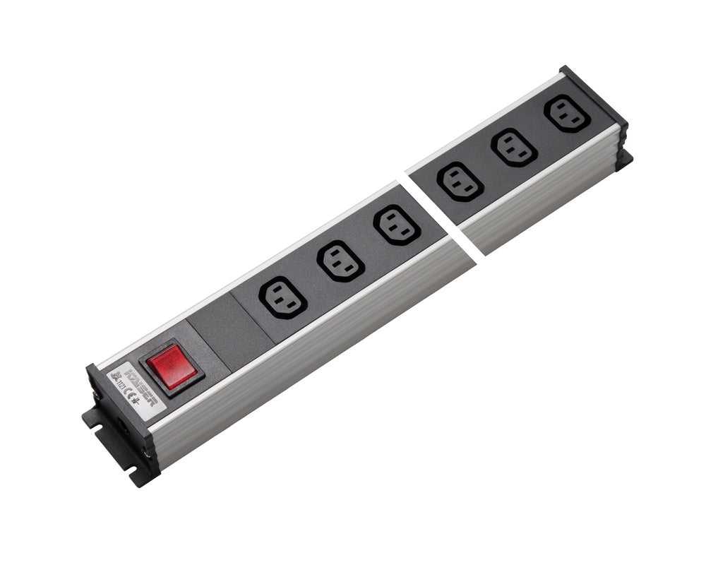 Martin Kaiser Regleta de 12 tomas de corriente con interruptor C13 70 grados 10 amperios - 1121/12L-SW [10 Piezas]