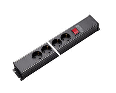 Regleta de 4 vías Martin Kaiser con interruptor y E/S Negro - 1153/4-2/sw [10 Piezas]