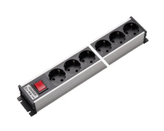 Regleta de enchufes de aluminio Martin Kaiser de 6 vías con interruptor - 1301/6sw [10 Piezas]