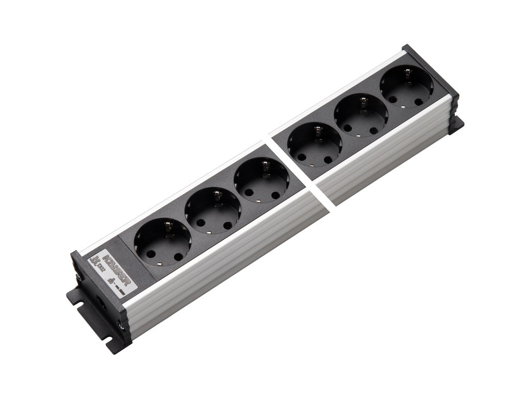 Regleta de 12 tomas de corriente de aluminio Martin Kaiser sin interruptor - 1302/12sw [10 Piezas]